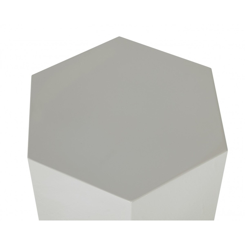 9" Light Gray Hexagon End Table By Homeroots