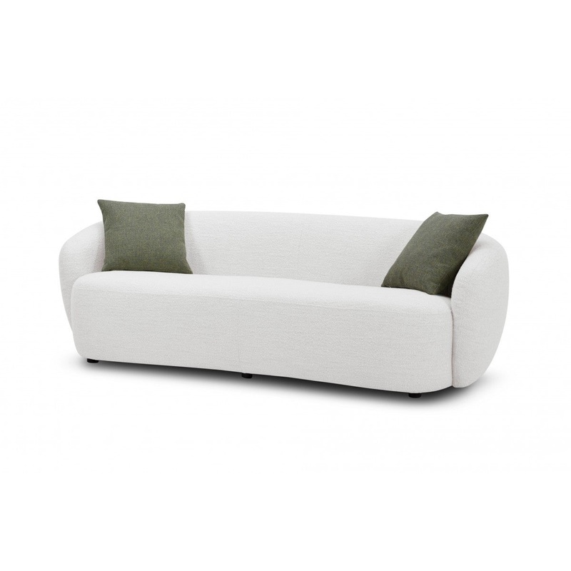 90" Off White Textured Fabric Sofa By Homeroots