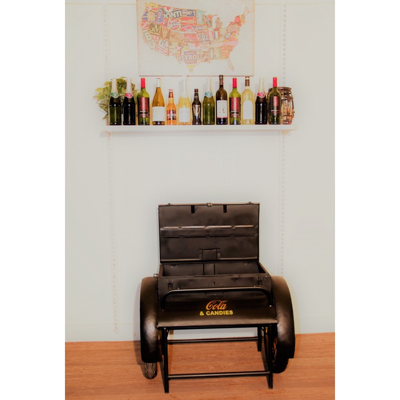 27" Black Steel End Table By Homeroots