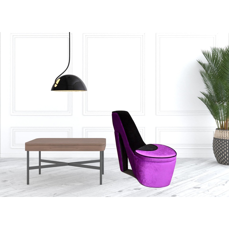 32" Purple Faux Suede Side Chair By Homeroots