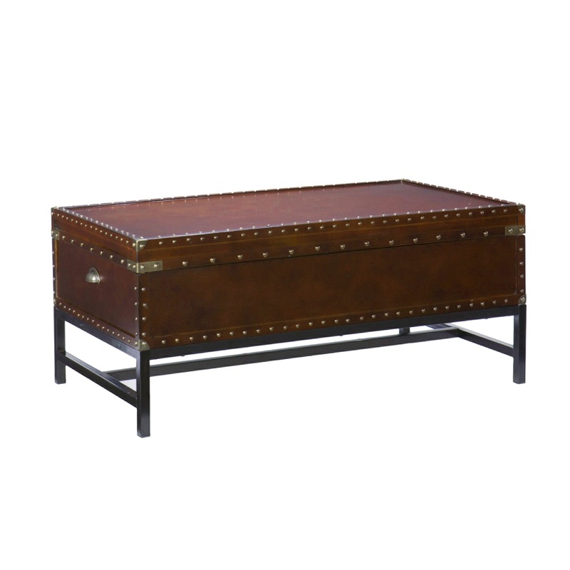 42" Brown Manufactured Wood And Metal Rectangular Coffee Table By Homeroots