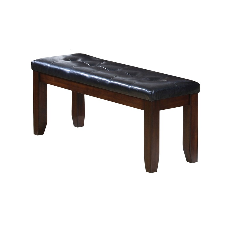 48" Black And Cherry Upholstered PU Leather Bench By Homeroots