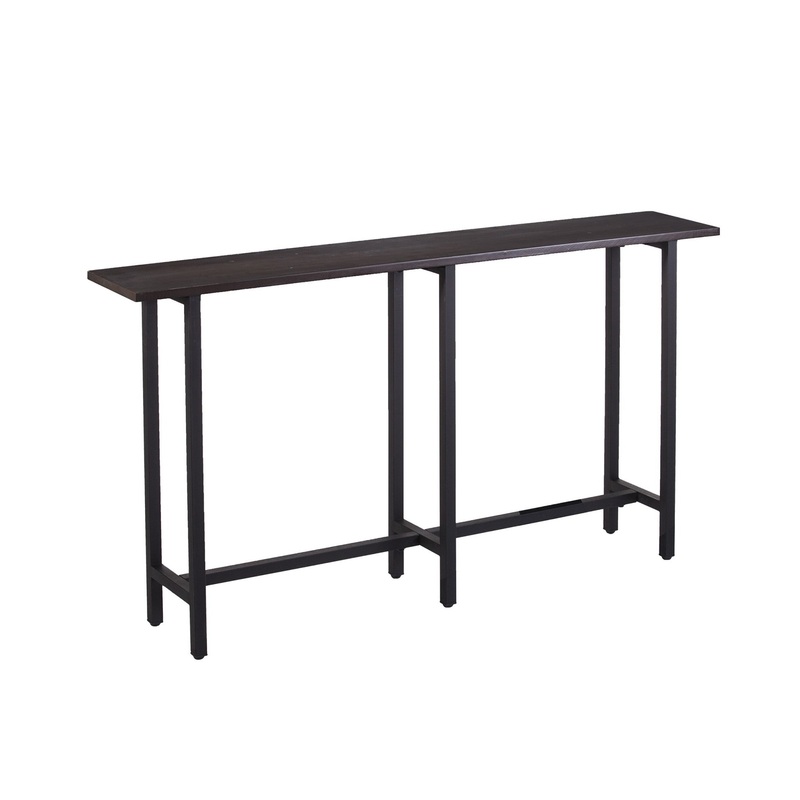 54" Espresso and Black Frame Console Table By Homeroots