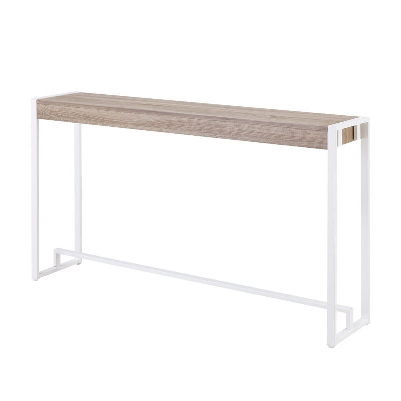 54" Gray Brown and White Sled Console Table By Homeroots