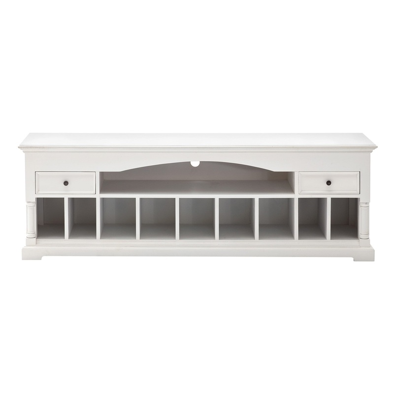 71" Classic White And White Solid Console Table With Storage By Homeroots