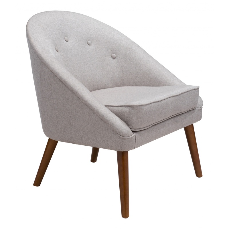 Light Gray Wooden Deep Chair By Homeroots
