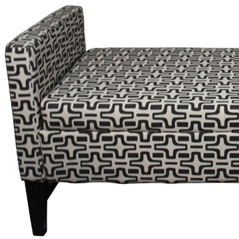 Modern Dark Brown and White Retro Star Print Storage Bench By Homeroots