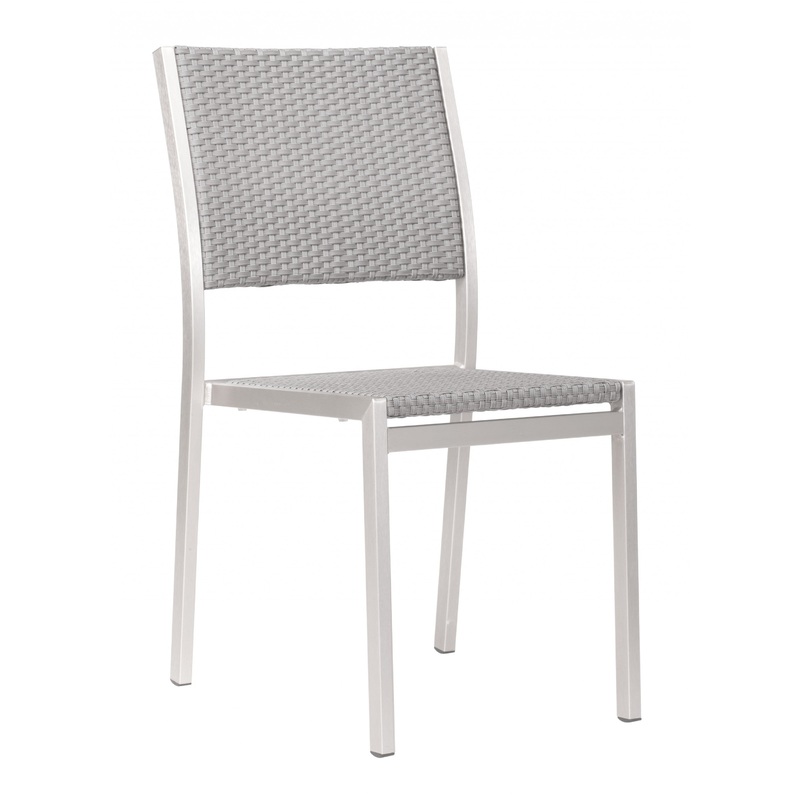 Set Of Two 18" White Aluminum Side Chair By Homeroots