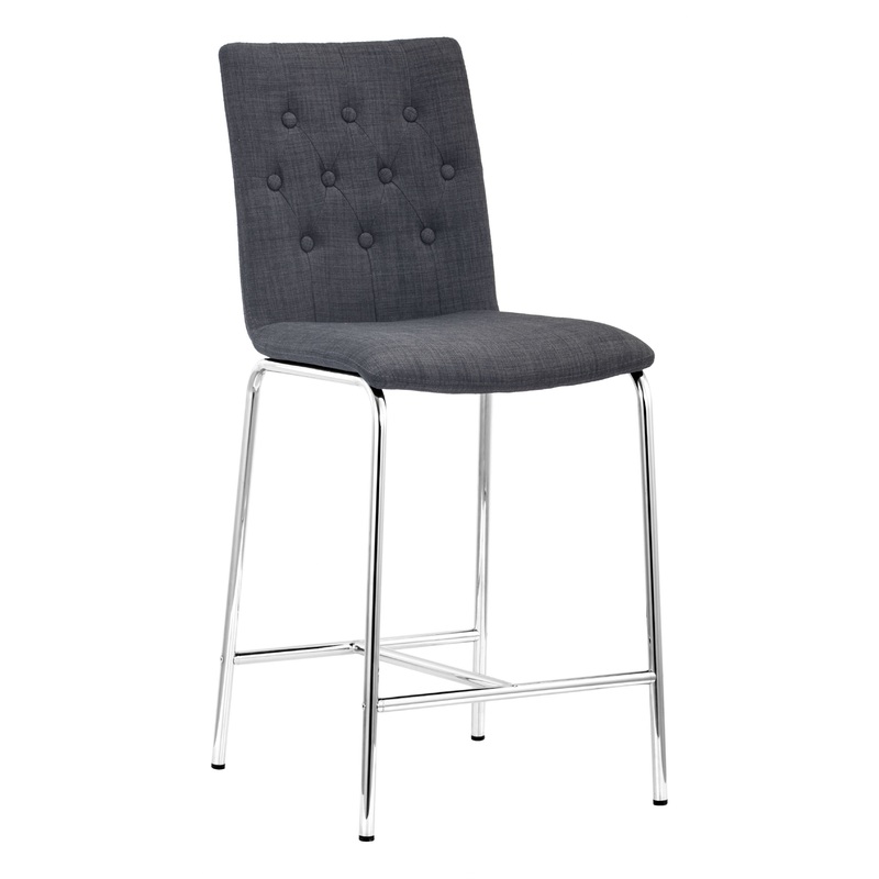 Set Of Two 39" Graphite Low Back Chairs With Footrest By Homeroots