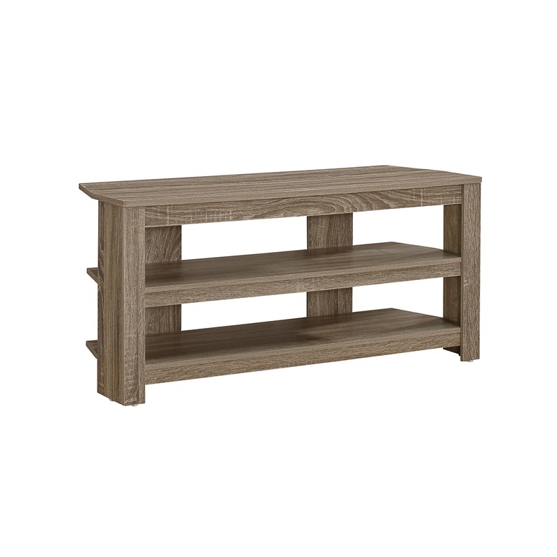 15.5" X 42" X 19.75" Dark Taupe Particle Board Laminate TV Stand By Homeroots