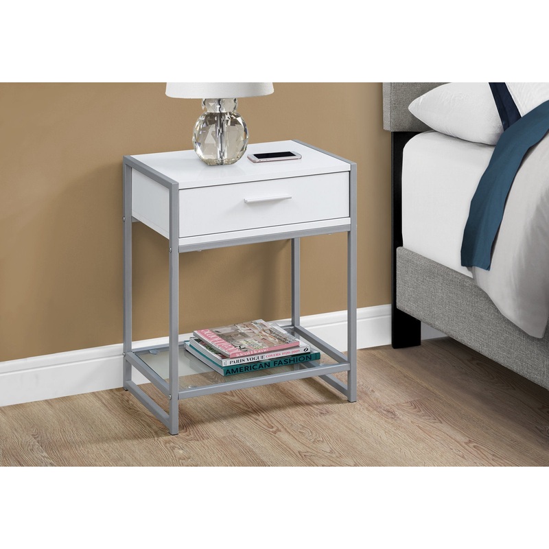 22" White End Table With Drawer And Shelf By Homeroots