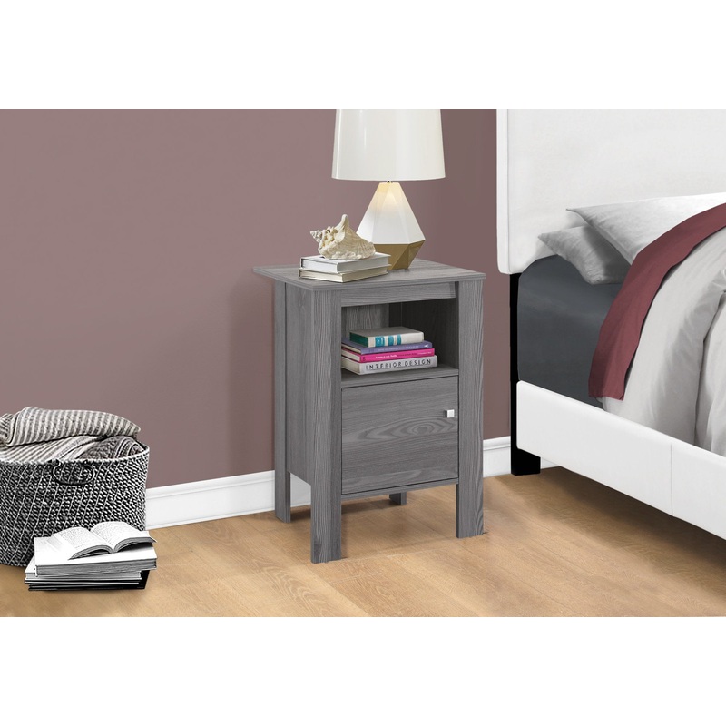 24" Gray End Table With Shelf By Homeroots