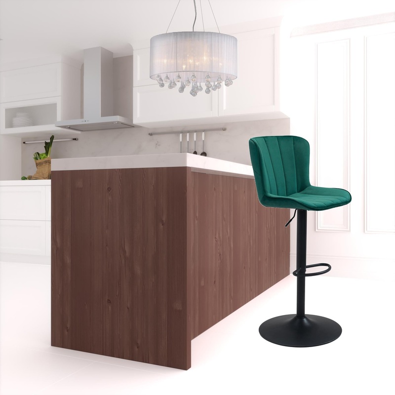 24" Green And Black Steel Swivel Low Back Counter Height Bar Chair With Footrest By Homeroots