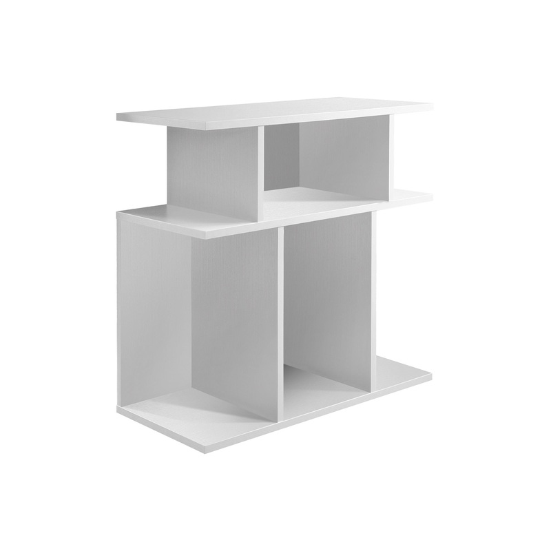 24" White End Table With 6 By Homeroots