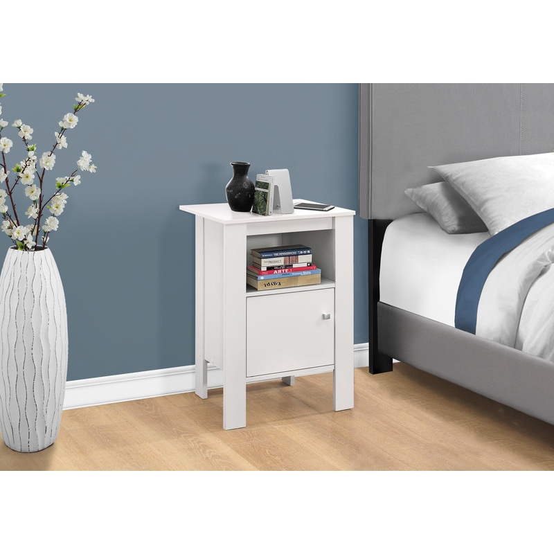 24" White End Table With Shelf By Homeroots