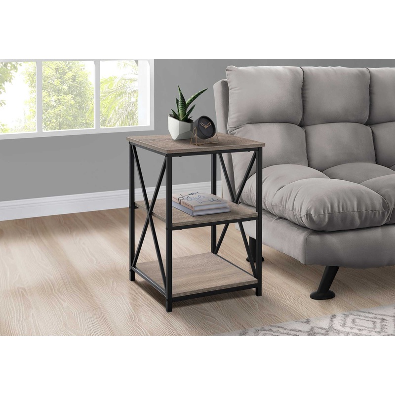 26" Rectangular Dark Taupe Black Metal Accent Table By Homeroots
