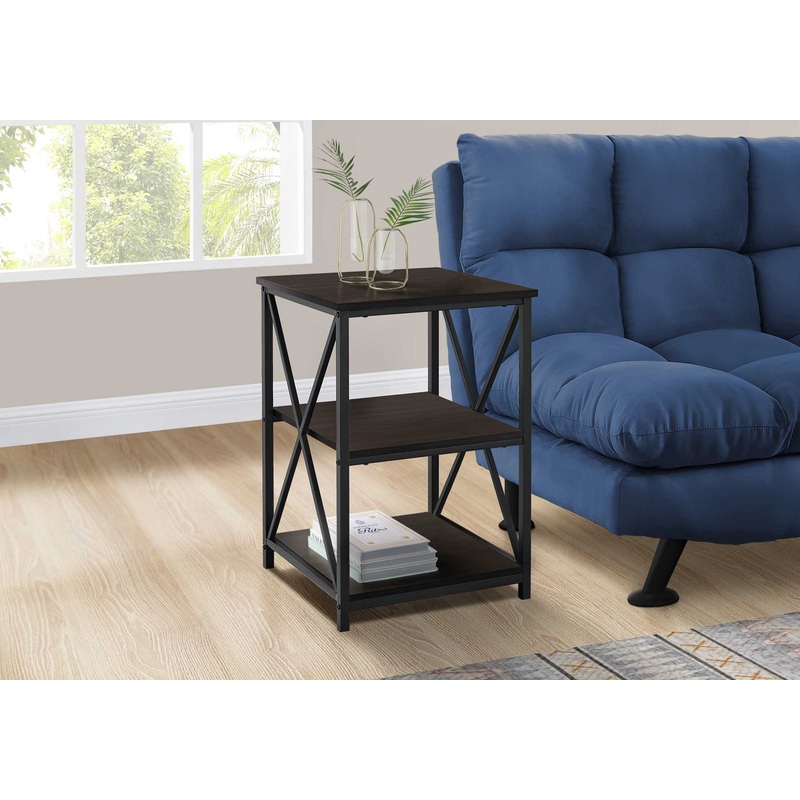 26" Rectangular Espresso Black Metal Accent Table By Homeroots