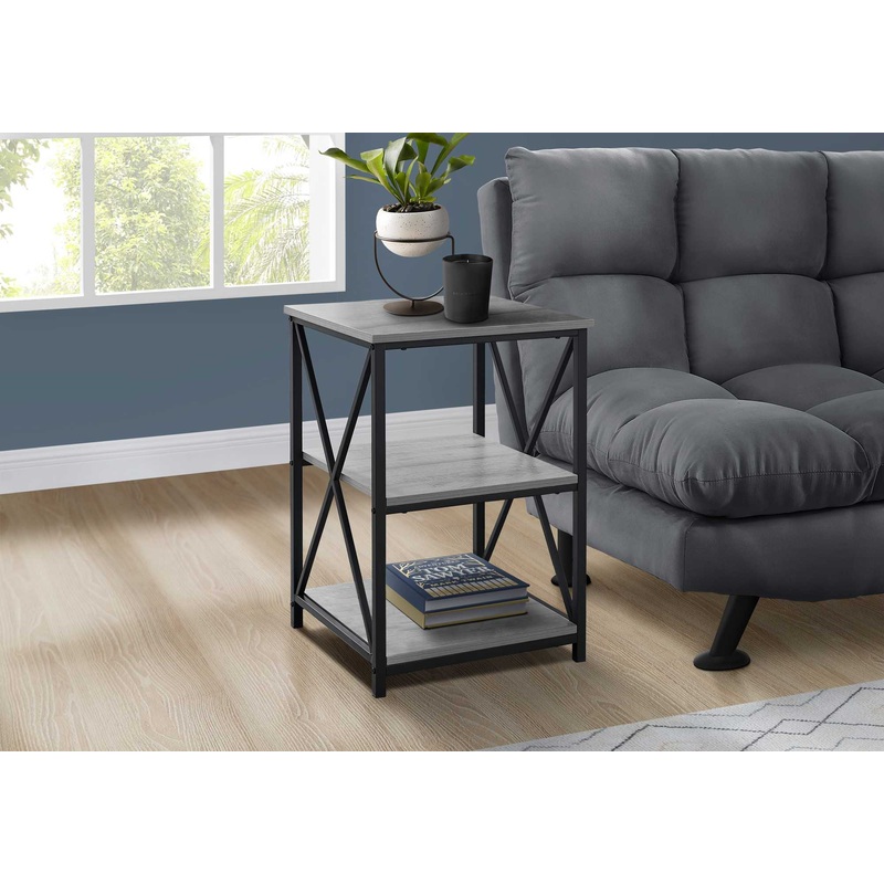 26" Rectangular Grey Black Metal Accent Table By Homeroots
