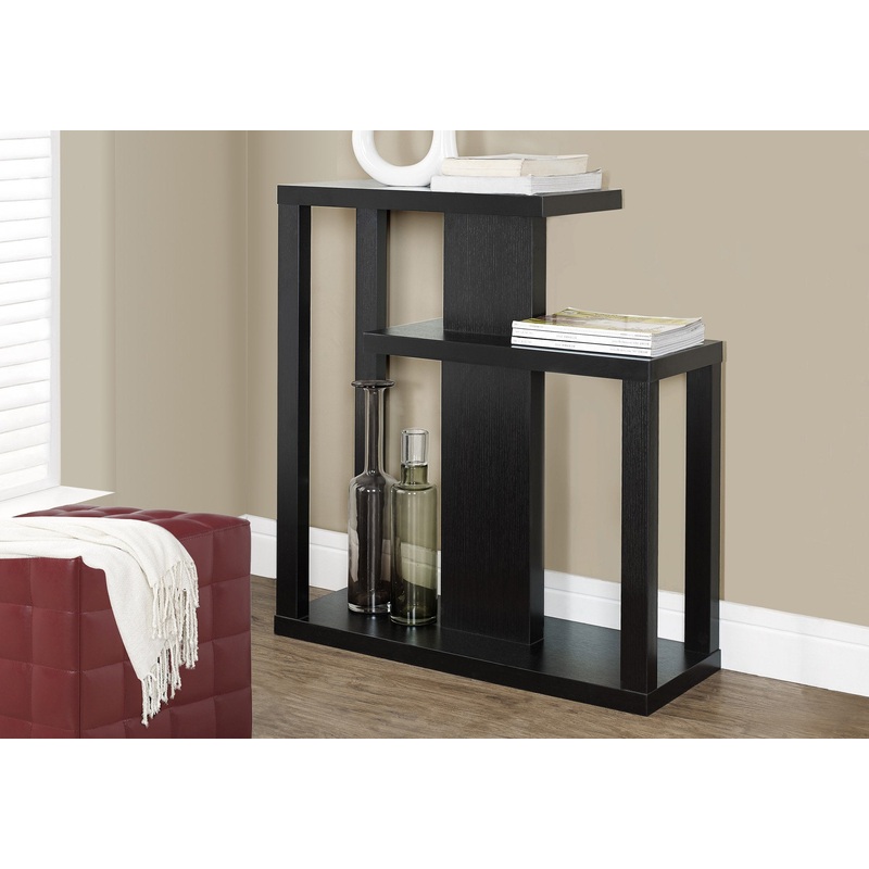 32" Espresso Free form Floor Shelf Console Table With Storage By Homeroots
