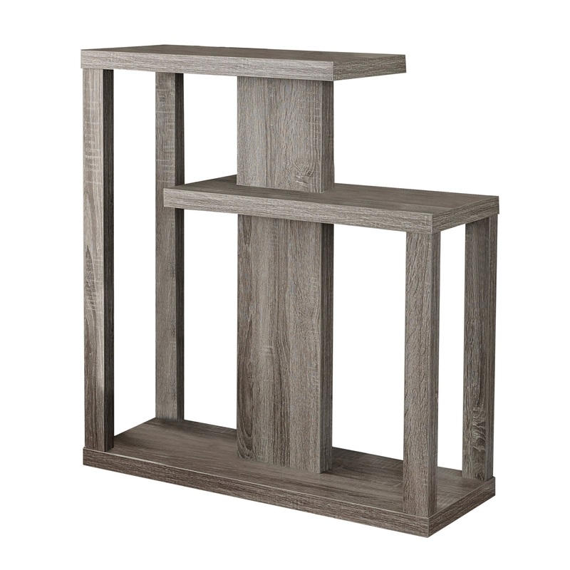 32" Taupe Free form Floor Shelf Console Table With Storage By Homeroots