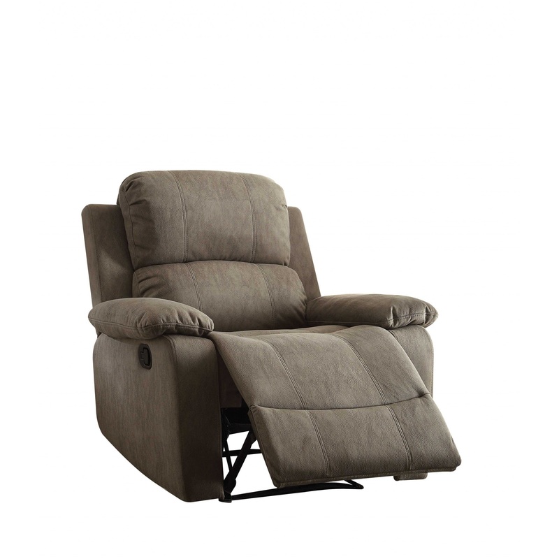 38" X 38" X 39" Gray Polished Microfiber Fabric Recliner By Homeroots