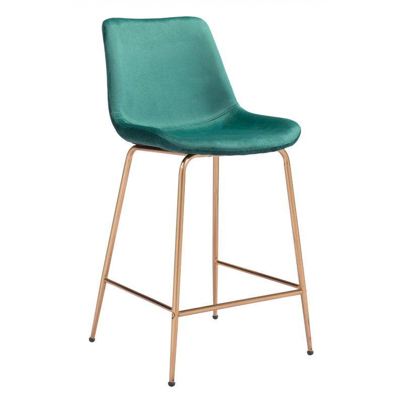 39" Green Steel Low Back Chair With Footrest By Homeroots