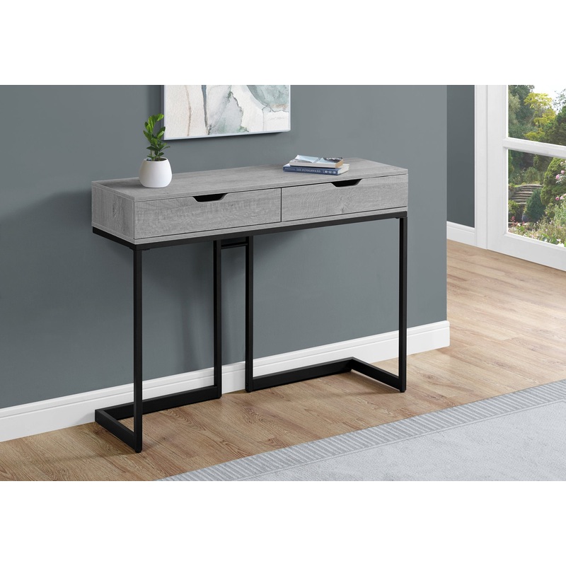 42" Gray And Black Frame Console Table By Homeroots