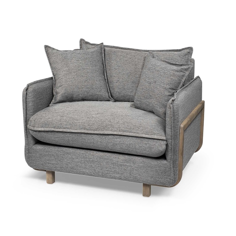 42" Gray Linen Arm Chair By Homeroots