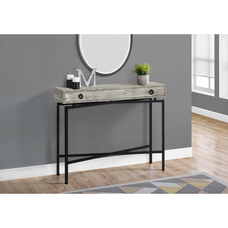 43" Gray And Black Cross Leg Console Table By Homeroots