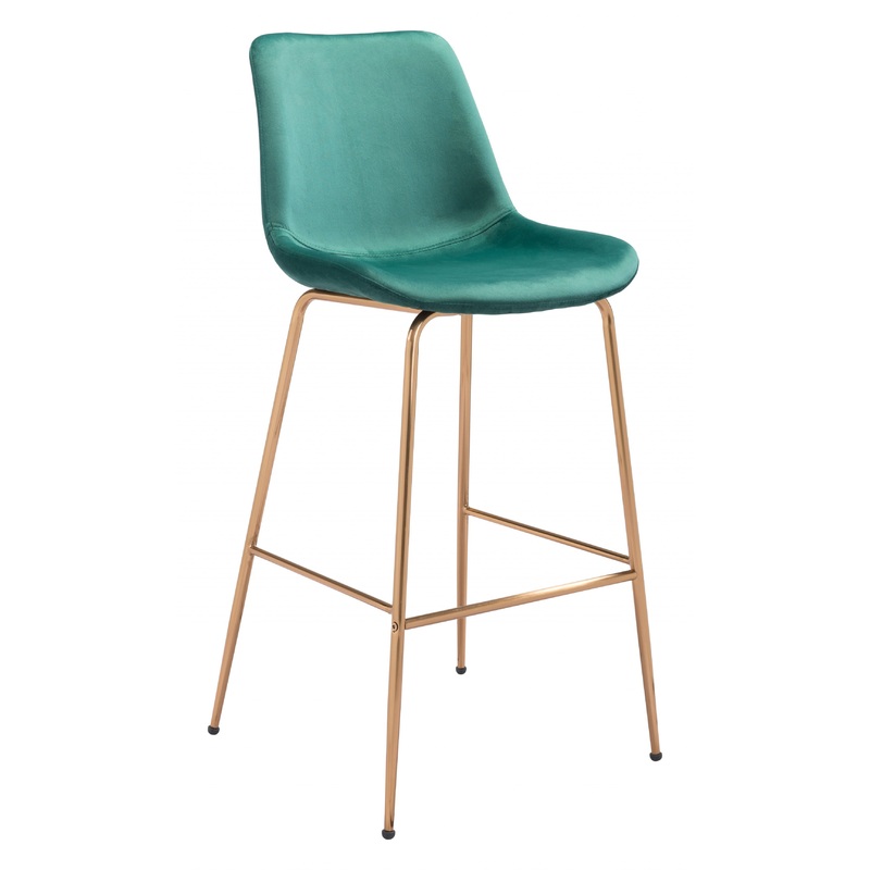 43" Green Steel Low Back Chair With Footrest By Homeroots