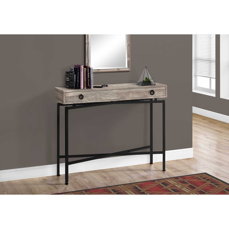 43" Taupe And Black Cross Leg Console Table By Homeroots