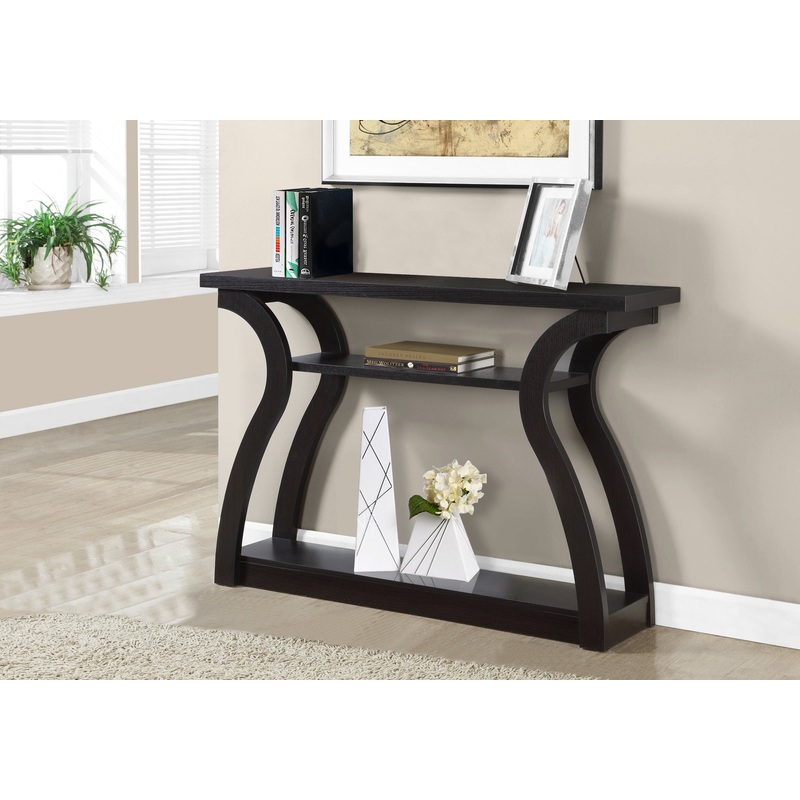 47" Espresso Floor Shelf Console Table With Storage By Homeroots