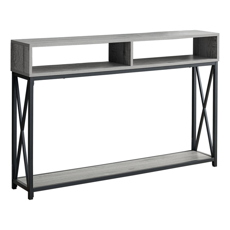 47" Gray And Black Frame Console Table With Storage By Homeroots