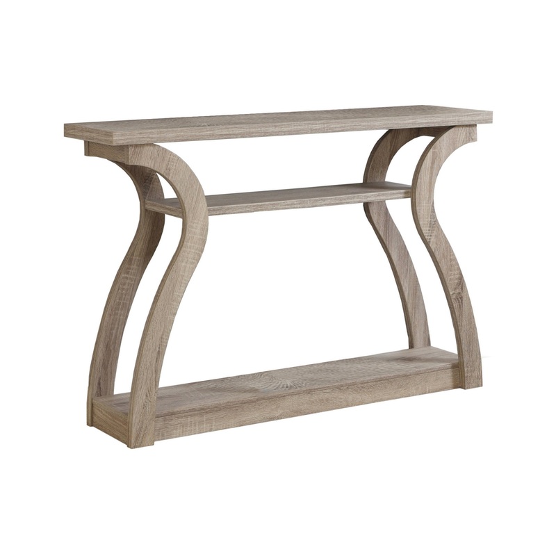 47" Taupe Floor Shelf Console Table With Storage By Homeroots