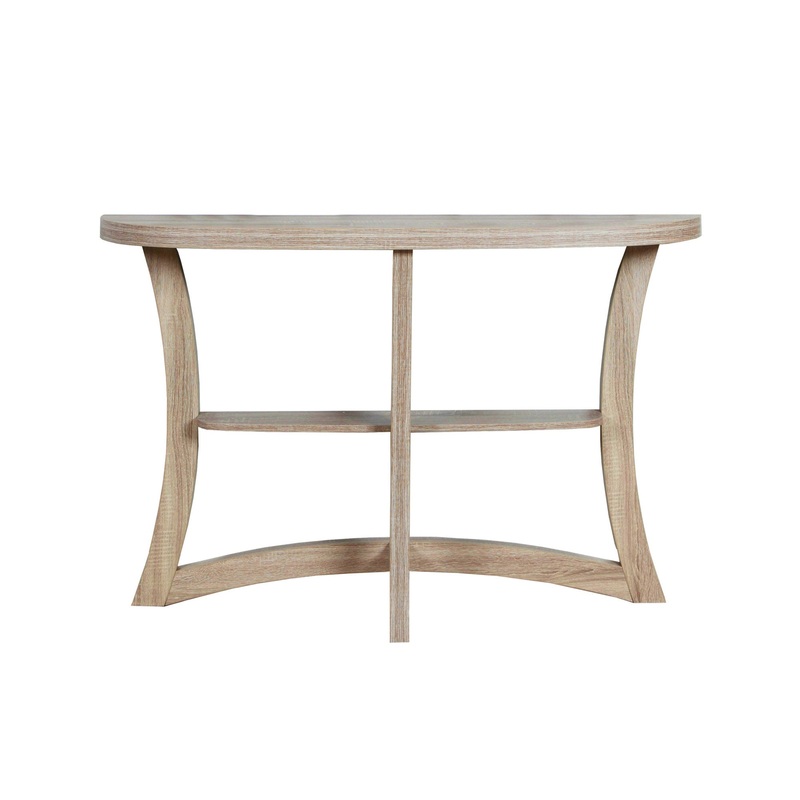 47" Taupe Half Moon Three Leg Console Table With Storage By Homeroots