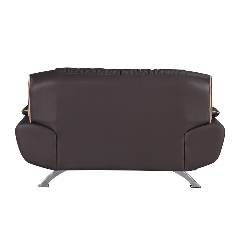 67'" X 35'"  X 35'" Modern Brown Leather Sofa And Loveseat By Homeroots