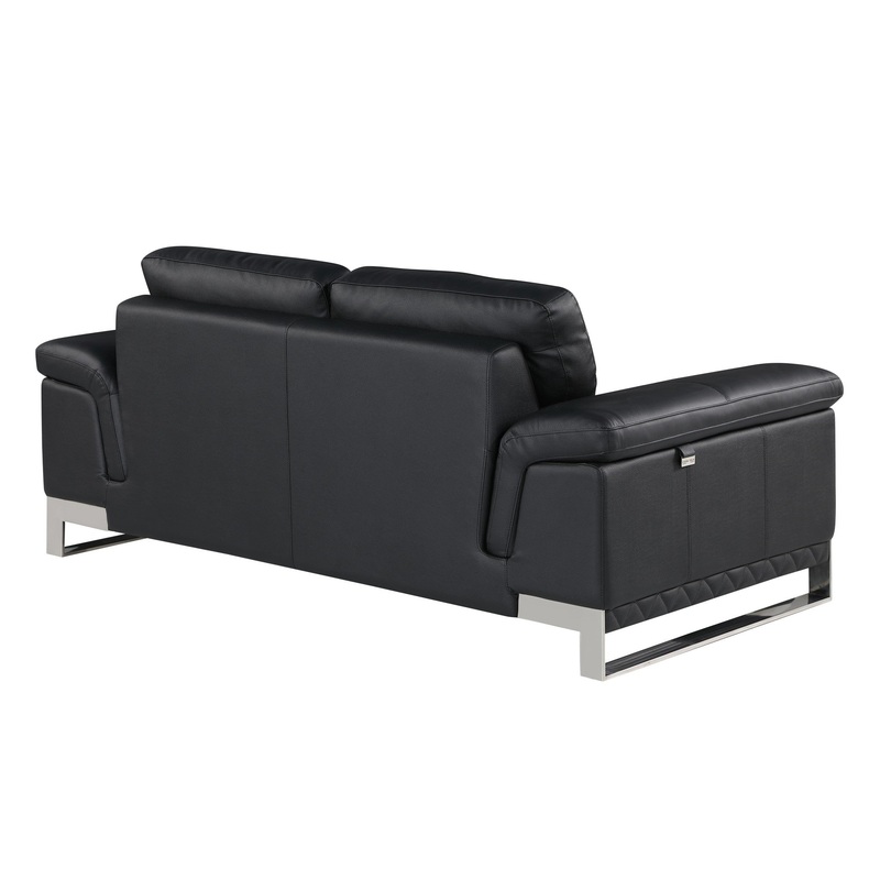 73'" X 39'"  X 32'" Modern Black Leather Sofa And Loveseat By Homeroots