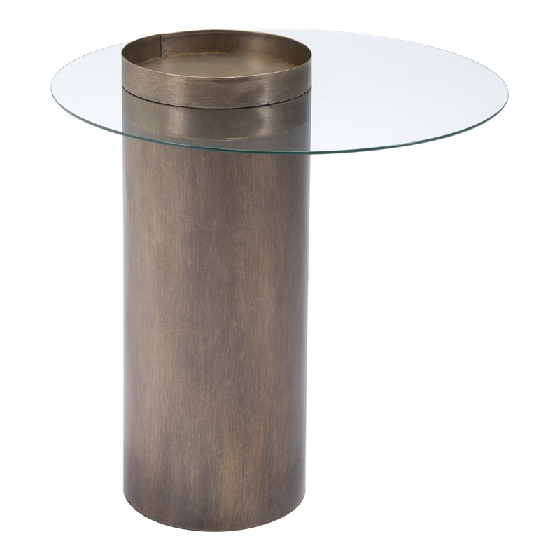 Contemporary Antique Gold End Table By Homeroots