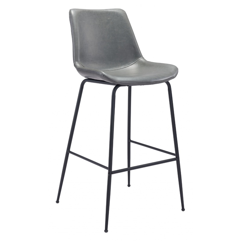Gray and Black Bar Chair By Homeroots