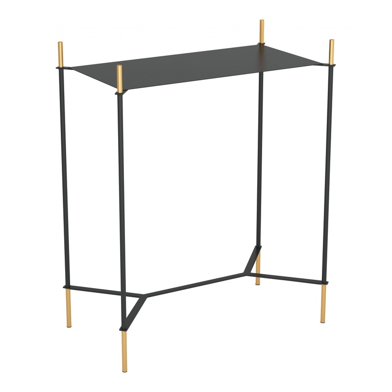 Moderna Black and Gold Accent Side Table By Homeroots