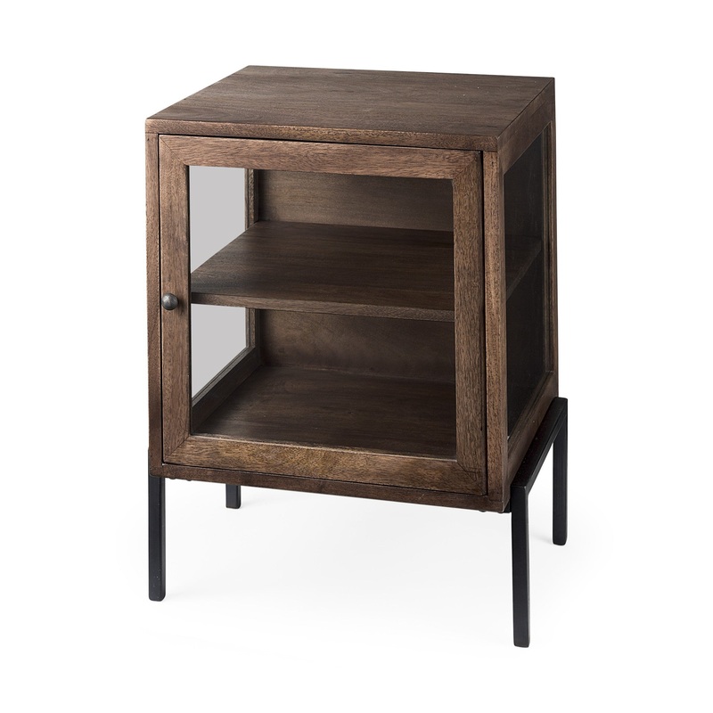 Rustic Dark Brown And Black Shadowbox Cabinet By Homeroots
