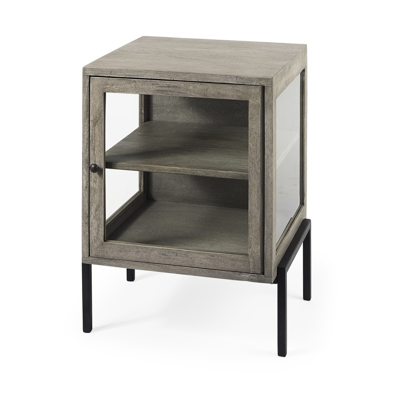 Rustic Dark Gray And Black Shadowbox Cabinet By Homeroots