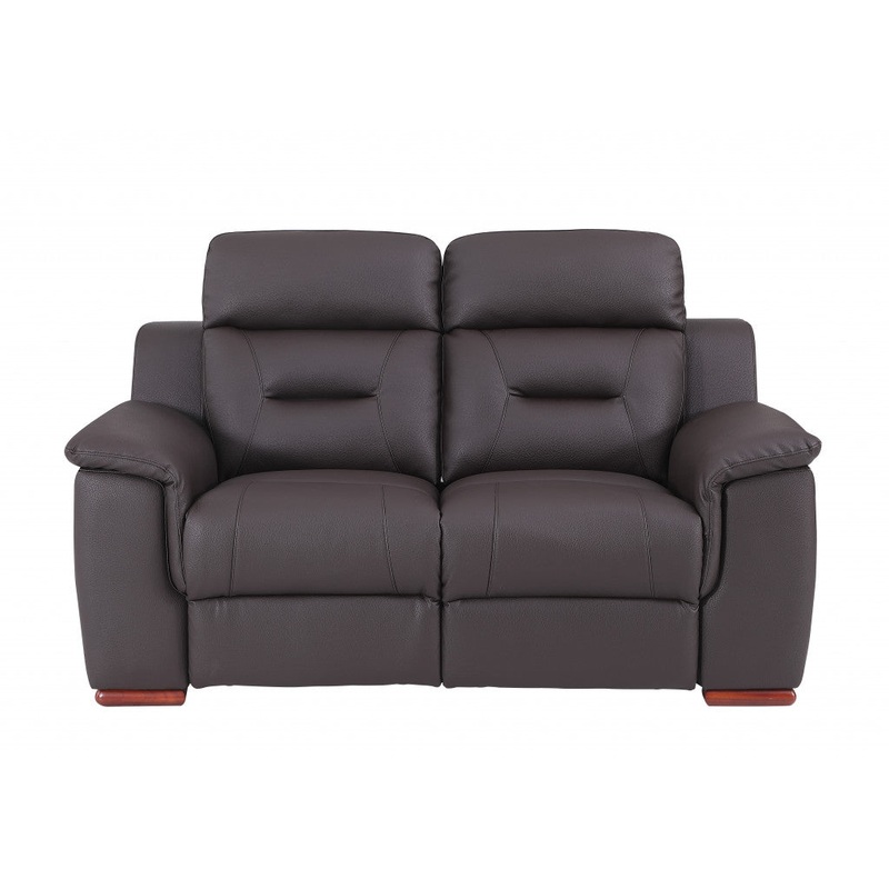 Two Piece Brown Leather Match Five Person Seating Set By Homeroots