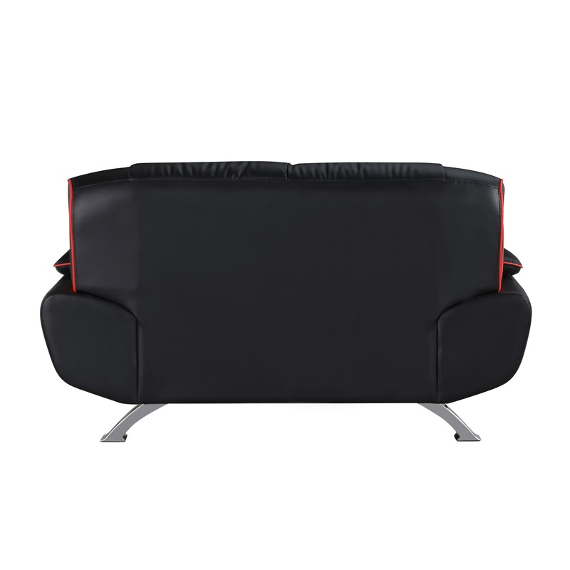Two Piece Indoor Black Genuine Leather Five Person Seating Set By Homeroots