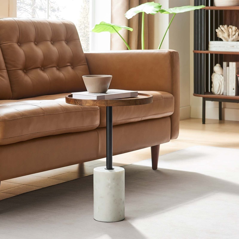 Amina Round Acacia Wood Side Table By Modway - EEI-6607