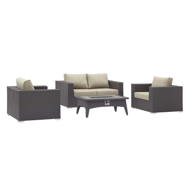 Convene 4 Piece Set Outdoor Patio with Fire Pit By Modway - EEI-3725