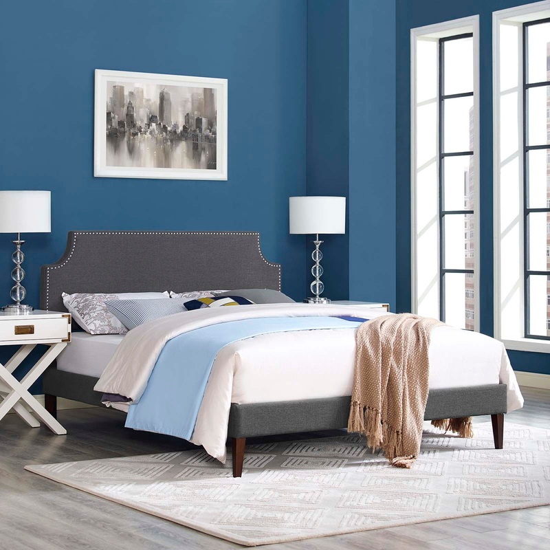 Corene Queen Fabric Platform Bed with Squared Tapered Legs By Modway - MOD-5955