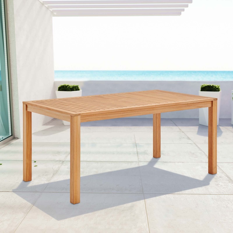 Farmstay 63" Rectangle Outdoor Patio Teak Wood Dining Table By Modway - EEI-3719