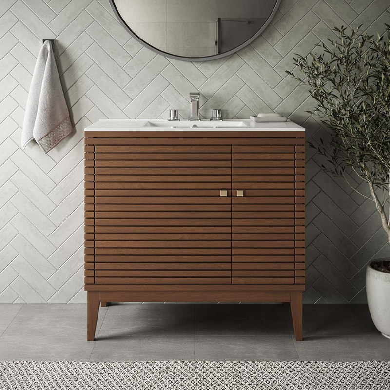 Ledger 36" Wood Bathroom Vanity Cabinet (Sink Basin Not Included) By Modway - EEI-5089