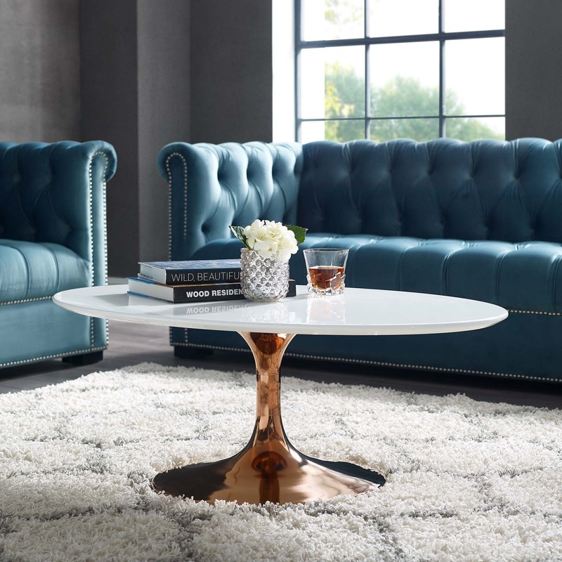 Lippa 42" Oval-Shaped Wood Top Coffee Table By Modway - EEI-3251